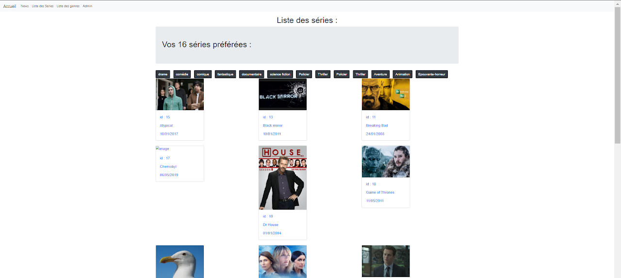 exemple liste serie