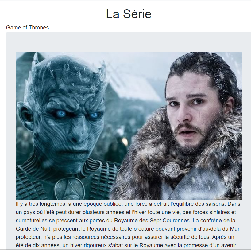 exemple d'une serie