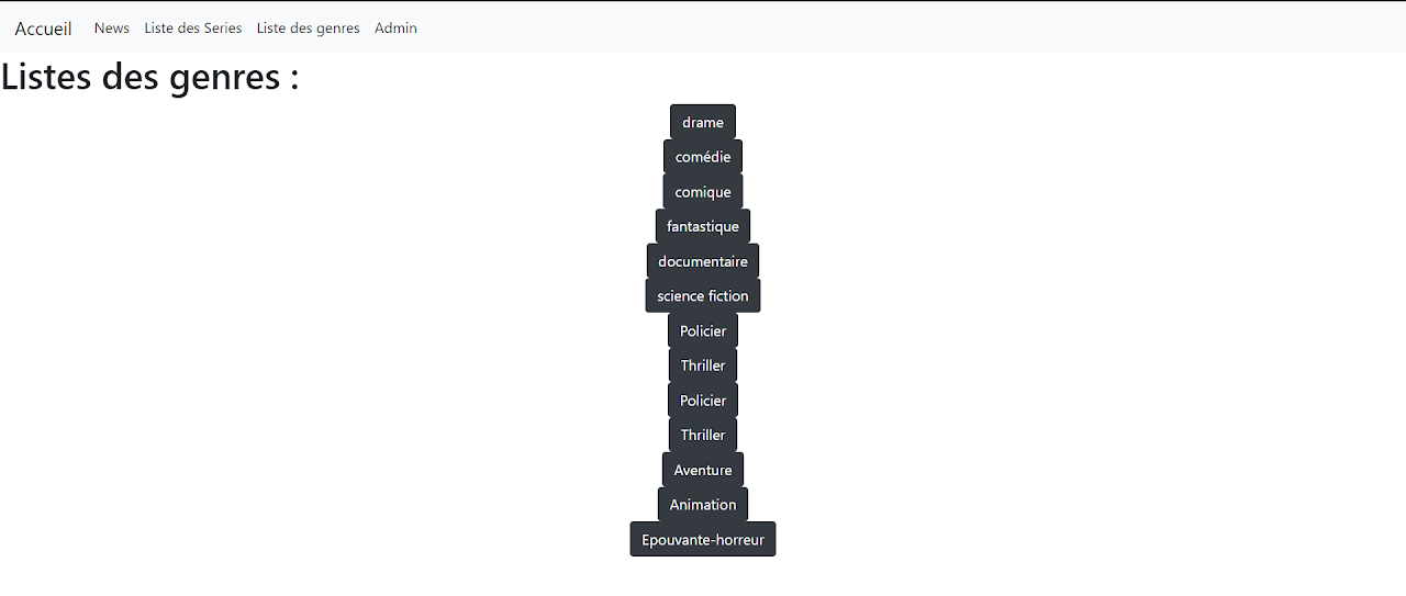 exemple de la liste des genres