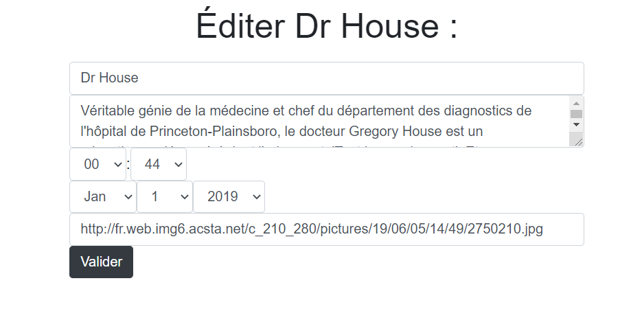 exemple d'une modification d'une série